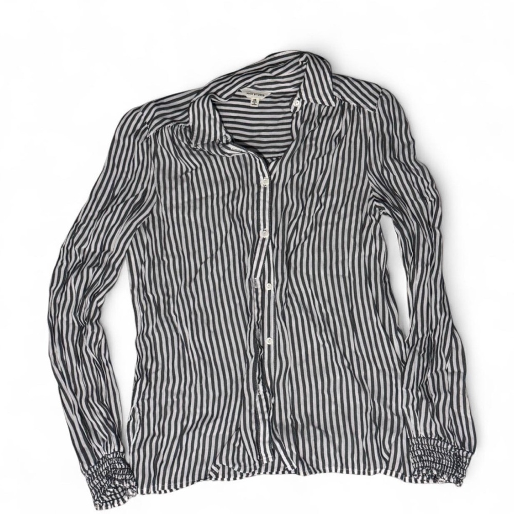 Max Studio Black and White Striped Top